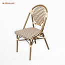 🔥Ready Stock🔥2021 French Dining Rattan Back Bench White Balcony Outdoor Bamboo Coffee Shop