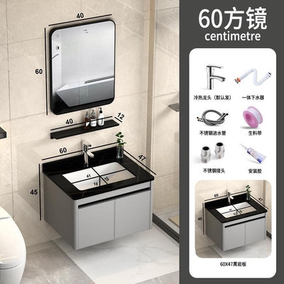 PYGH Italian Slate Bathroom Cabinet Thickened Aluminum Alloy Bathroom Vanity Cabinet Bathroom Smart