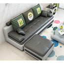 L-shaped 3-4 Seat Sofa With Footrest Living Room Economical Sofa Bed Combo Set Removable And