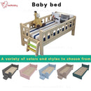 Solid Wood Baby Bed Baby Cot Boy Single Bed Girl Princess Bedside Bed Widened Small Bed With Rails