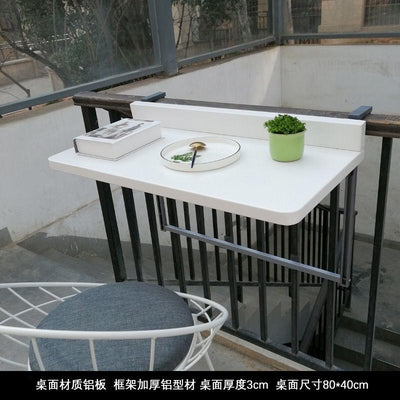 Balcony hanging table railing metal aluminum alloy hanging folding table modern home bar wall