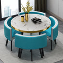 (4+1) Nordic Simple Round Dining Coffee Table Chair