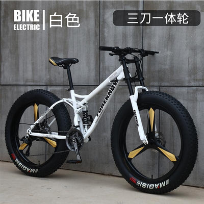 Mountain Bicycle Adult Off-roader Beach Snow Bike 4.0 Tire Male and Female Student Variable Speed