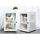 HOOOPET Cat Cage Solid Wood Cat Villa Household Luxury Three Floor Cat Cabinet Pet House