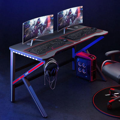 【2022 NEW】E-sports Gaming Table Computer Table With RGB Lighting Home Ergonomic Study Table Study