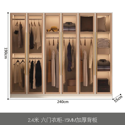 GM Luxury Wardrobe Home Bedroom Nordic Light Luxury Modern Simple Economical Glass Cloakroom Storage