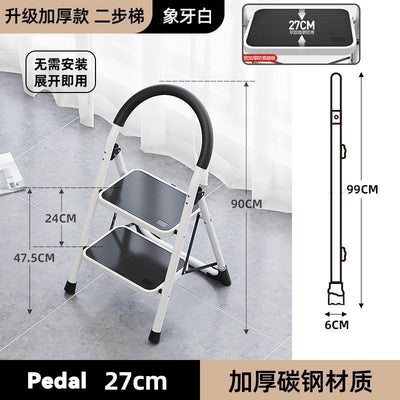 12🔥12 SHANJIE Ladder Carbon Steel Folding Step Ladder Thickened Widened Multi-functional