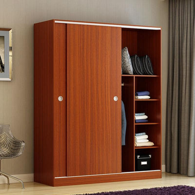 Wardrobe Sliding Door Simple Modern Economy Self-assembly Board 2 Door Large Wardrobe Real Wooden