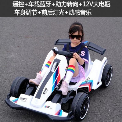 BabyDairy Kids Go-Kart Children's Electric Vehicle Four-wheel Drift Car Remote Control Toy Car 8-12