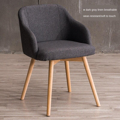 Nordic Fabric Negotiation Leisure Solid Wood Coffee Restaurant Computer Stool Home Modern Simple