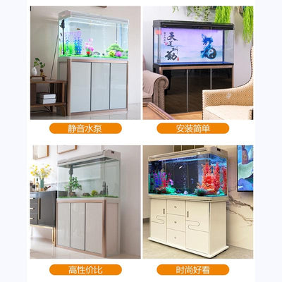 RUNPET Fish Tank Self Cleaning with Cabinet / Aquarium Light 60/80/100/120CM