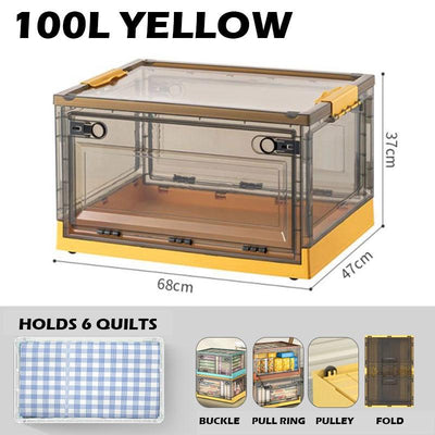 Koala 100L Transparent Foldable Storage Box with Wheels Made by Premium Quality Material