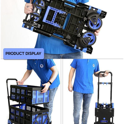 Household Foldable Trolley Big Capacity Multifunction Cart Loading 150kg Platform Trolley Can Adjust