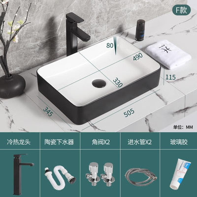 Nordic Bathroom Basin Toilet Round Square Washbasin Balcony Ceramic Sink