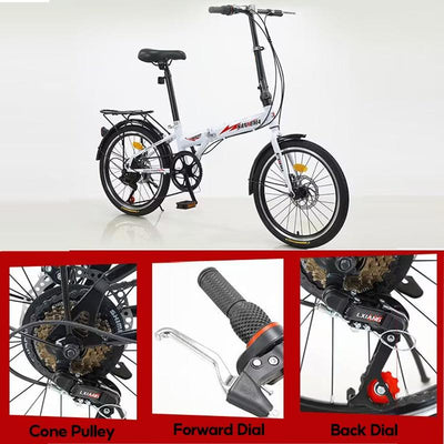 High Carbon Steel 7 Speed Foldable Adult Bike