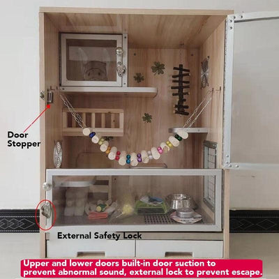 Byto Chinchilla Cage Solid Wood Hamster Cage With Air Conditioning Hamster Villa Cage Large Space