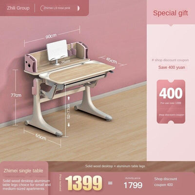 🔥 Hot Sale 🔥 Flange Barbie Hao Xue Tong Children Study Pupils Desk Solid Wood Writing Table and