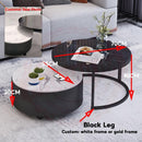 SENBIJU Small Coffee Table Nordic Side Table Round coffee table With Roller