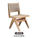 Dining Chair Solid Wood Nordic Rattan Armchair Solid Wood Vintage Style Backrest Furniture Rattan