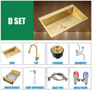 Golden Sink Thickened 304 Food Grade Stainless Steel Nano Antibacterial Single Basin Sink