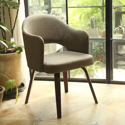 🔥Ready Stock🔥2020 Nordic Solid Wood Fabric Home Armrest Café Dining Table Chair Modern Minimalist