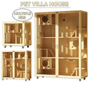 Pet Condo Cage Villa Luxury Double/Three-story Cat Villa Apartment Display Cabinet Household Solid