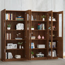 LAL Bookcase Bookshelf Cabinet Combination Office Solid Wood Filing Cabinet With Lock Glass Door