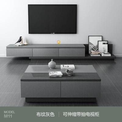 Muyue modern simple tea table TV cabinet combination set Nordic retractable floor cabinet living