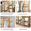 Clothes Rack Open Type Wardrobe Sturdy Coat Hangers With Drawer Bamboo Wardrobe