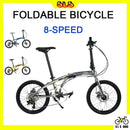 KOSDA KSD-8 Foldable Bicycle 20-inch 8-speed Electroplated Aluminum Alloy Double Disc Brake Bicycle