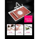 Ashas 304 Stainless Steel Kitchen Hand-made Sink Cover Plate Hidden Dish Washing Basin with Knife