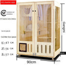 Luxury Villa Solid Wood Closed Cage Transparent Nest Wooden House Display Cat Cabinet