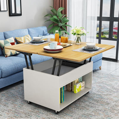 Multifunctional 3 In 1 Dining Table Home Folding Lifting Coffee Table Nordic Dual-purpose Telescopic