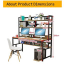 Multifunctional Study Table Laptop Table Home Office Desk with Bookshelf Storage Rack Display Shelf