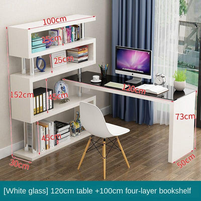 Computer Desktop Home Desk Bookshelf Combination Office Bedroom Writing Student Modern Simple