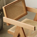 PINA 【Natural Rattan】Rattan woven chair Nordic solid wood natural rattan folding armless Chandigarh