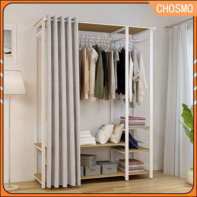 A Simple Rental Wardrobe Full Steel Frame Simple Modern Economy Storage Home Dormitory Self-assembly