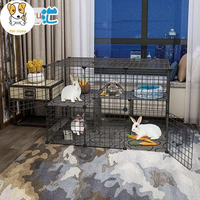 Pet Playpen Cat Rabbit Fence Isolation Door Plastic Indoor Cage Kennel