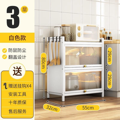 Kitchen Cabinet With Door Multi-functional Storage Cabinet For Bowls Chopsticks Plates Dishes Pans