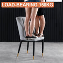 DF Leather Dining Chair Waterproof Nordic Chair With Gold Legs Wear-resistant Iron Stool Backrest