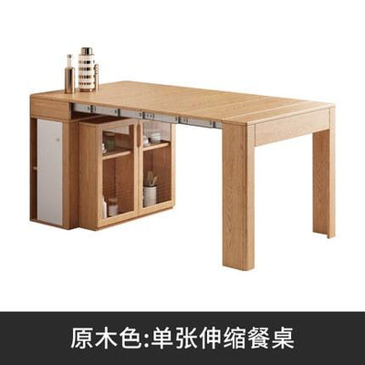 DF Extendable Dining Table and Chair Set With Storage Cabinet Rectangular Table - 1.6x8.5M