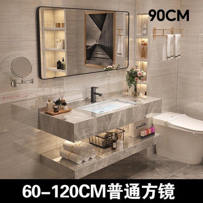 Modern Bathroom Cabinet Customized Stone Plate Ceramic Basin Wash Basin Integrated Hotel Toilet