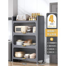 2022 NEW Metal Kitchen Cabinet Grey Floor Multi-layer Storage Cabinet Multifunctional Oven Shelf