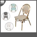 🔥Ready Stock🔥2021 French Dining Rattan Back Bench White Balcony Outdoor Bamboo Coffee Shop