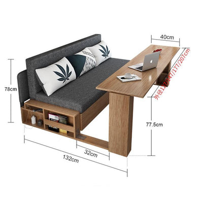 ARTISAM Sofa Bed Solid Wood Foldable Storage Sofa Bed Living Room Sitting And Lying Simple Push-pull