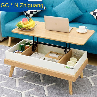 Nordic Tea Table Simple Small Family Tea Table Living Room Multi-functional Coffee Table Lift Table