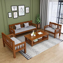 Sofa Solid Wood Small Apartment Wooden Simple Three-person Chair Double Bench Living Room