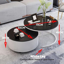 SENBIJU Small Coffee Table Nordic Side Table Round coffee table With Roller