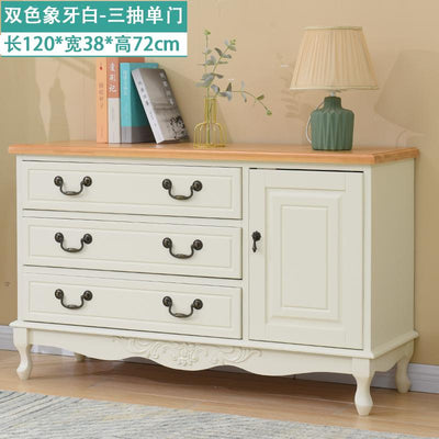 (MUWU) Solid Wood Simple Modern Storage Cabinet Drawer Living Room Locker Bedroom American Chest of