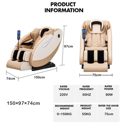 Kiwifruit Massage Chair Fully Automatic Multifunctional 8D (Red)SL-200 150X97x74CM